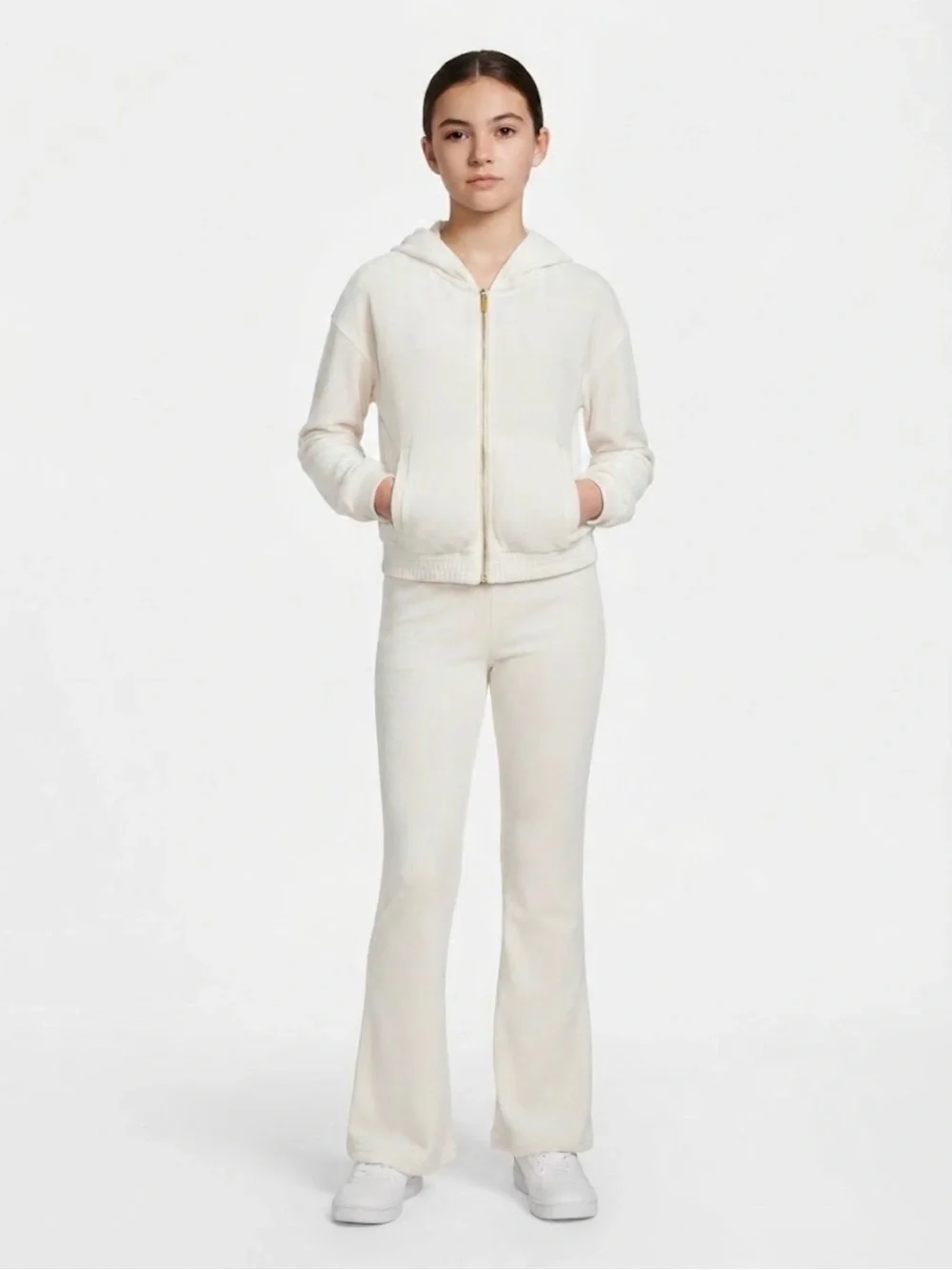Jessica Simpson Girls White Velour Tracksuit